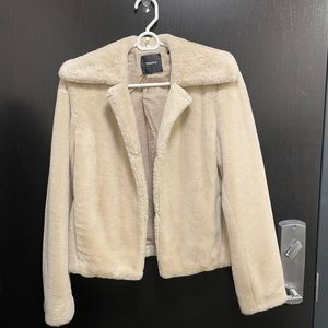 Theory luxe faux rabbit fur coat